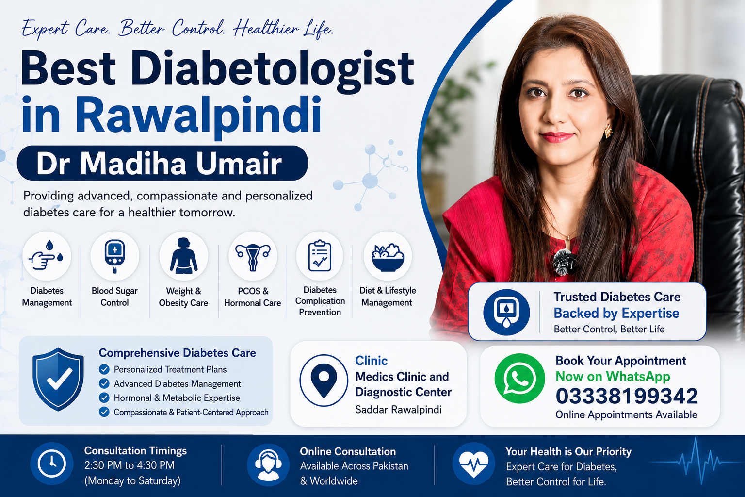 Best diabetologist in Rawalpindi: Dr Madiha Umair